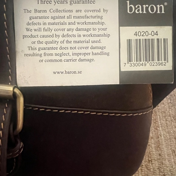 Baron Sweden Luxury Leather Briefcase Laptop Carry On Satchel New With Tag - Picture 13 of 15